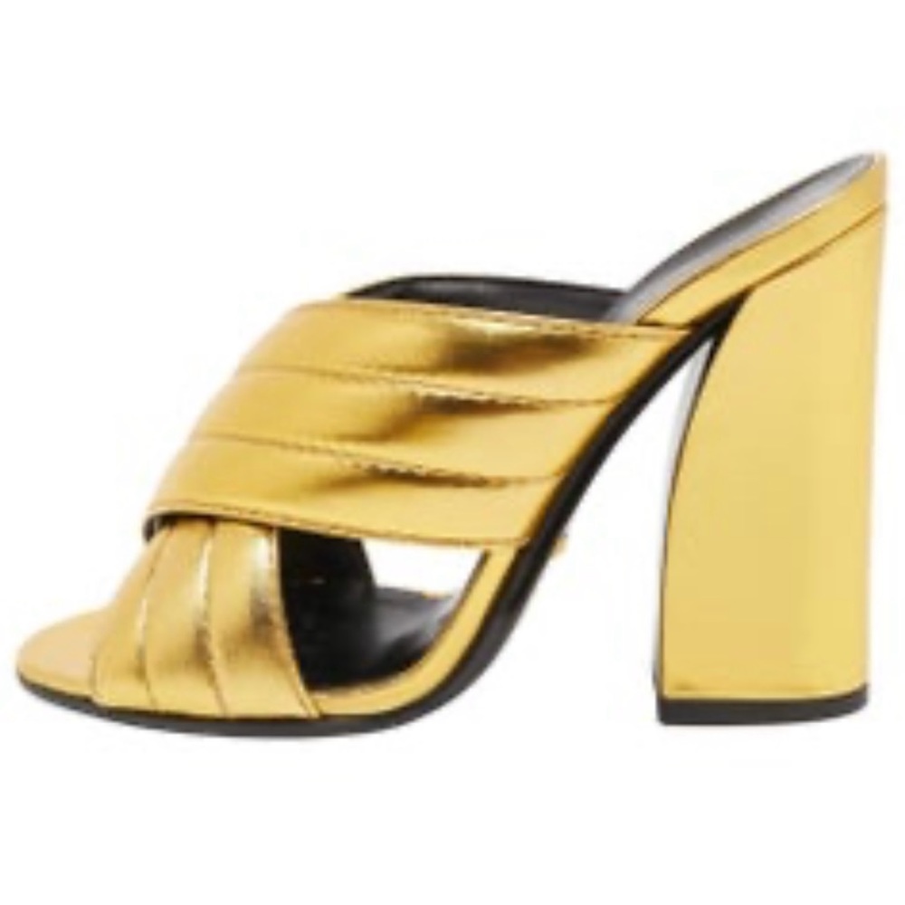 Gucci // Metallic Crossover Sandal // Size 36.5